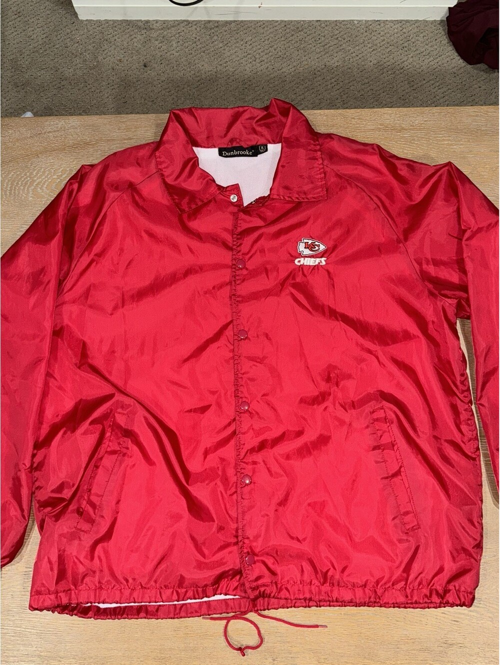 Men's Kansas City Chiefs Coaches Classic Raglan Windbreaker Jacket Size XL Snap
